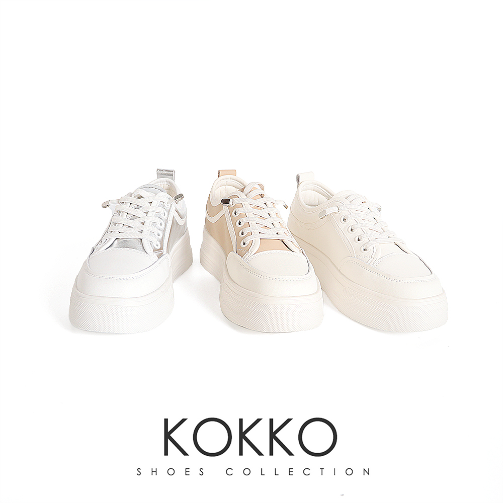 KOKKO 集團 極度輕量簡約厚底休閒鞋(銀色) 推薦