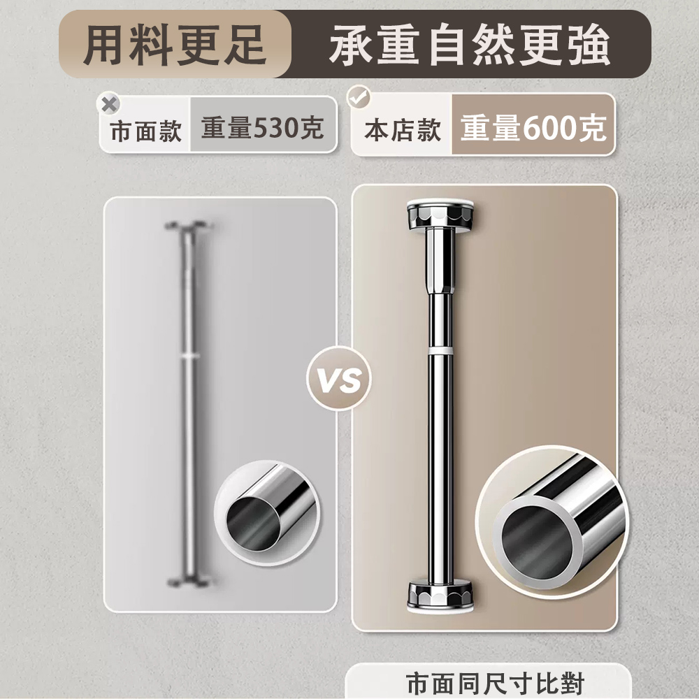 巧可 不鏽鋼伸縮杆 晾衣杆 免打孔窗簾 衣櫃支撐杆(支撐架 