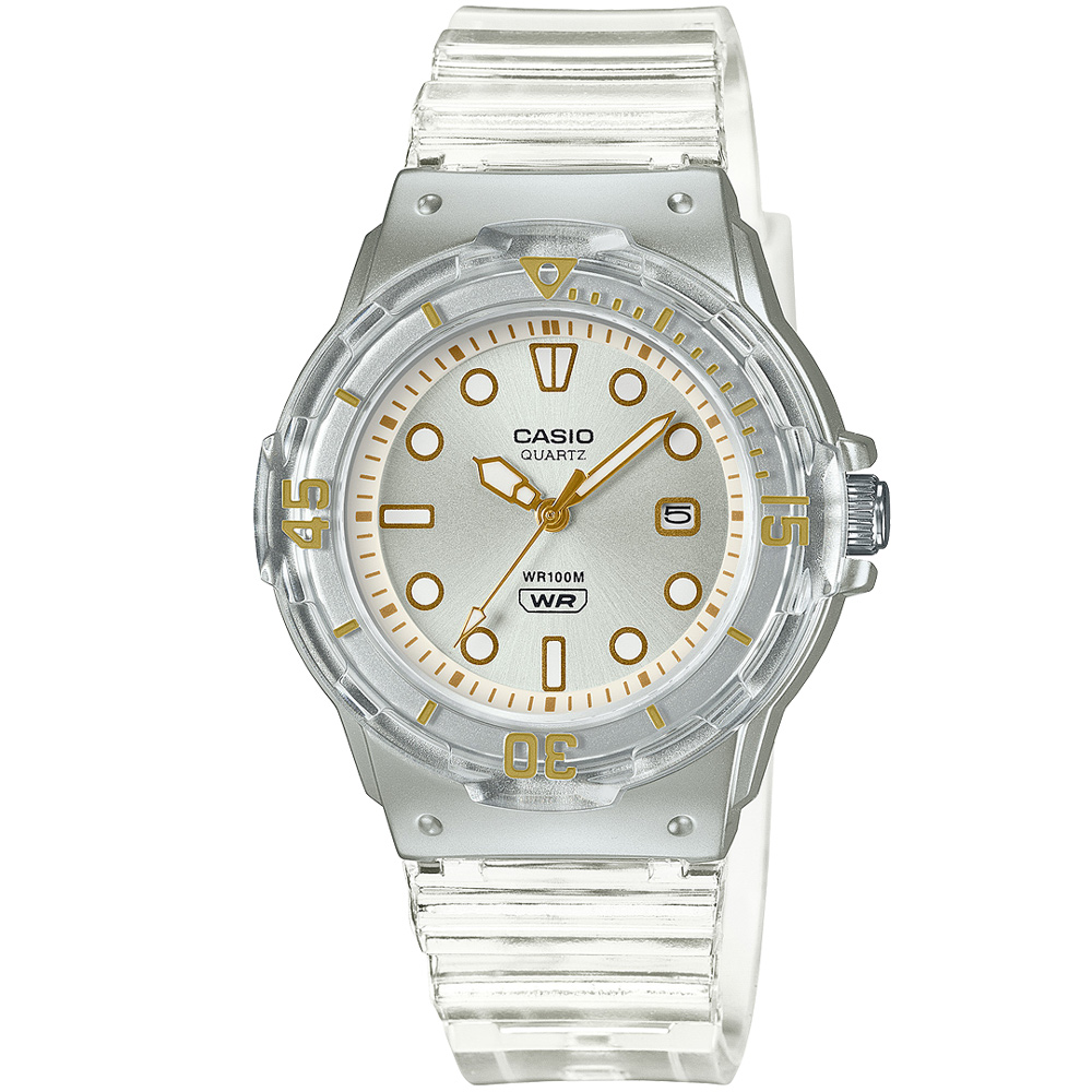 CASIO 卡西歐 潔淨海洋輕巧潛水風腕錶/透明白(LRW-