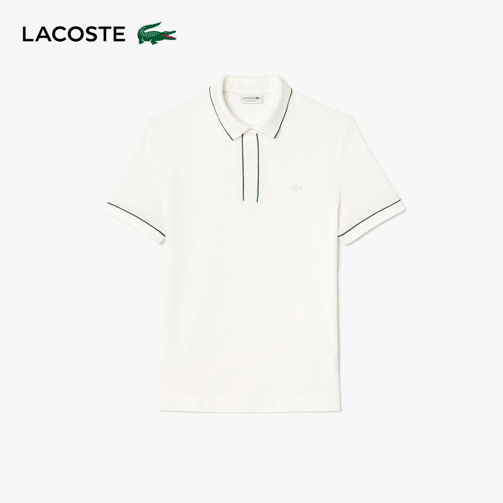 LACOSTE 男裝-撞色滾邊短袖Polo衫(白色)折扣推薦