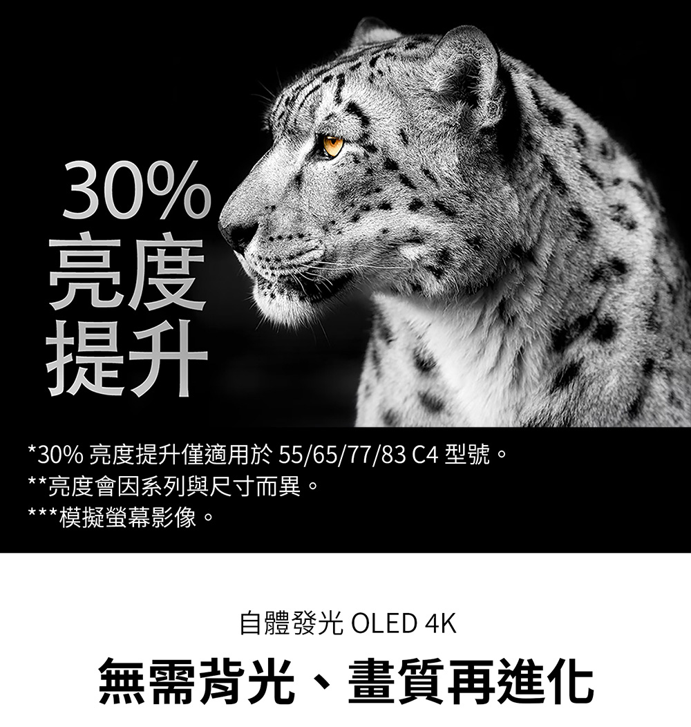 30% 亮度提升僅適用於 55657783 C4 型號