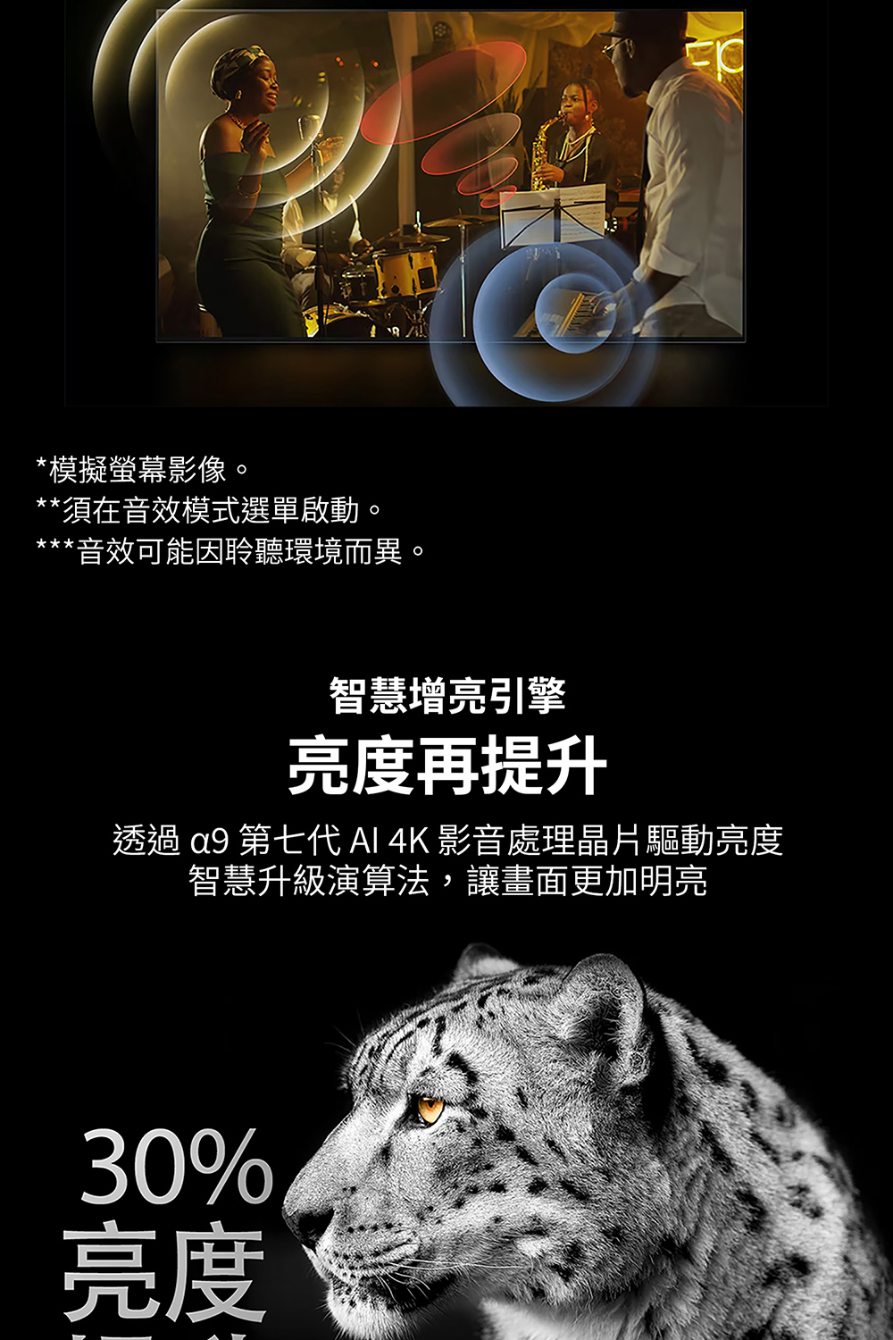 透過 a9 第七代 AI 4K 影音處理晶片驅動亮度