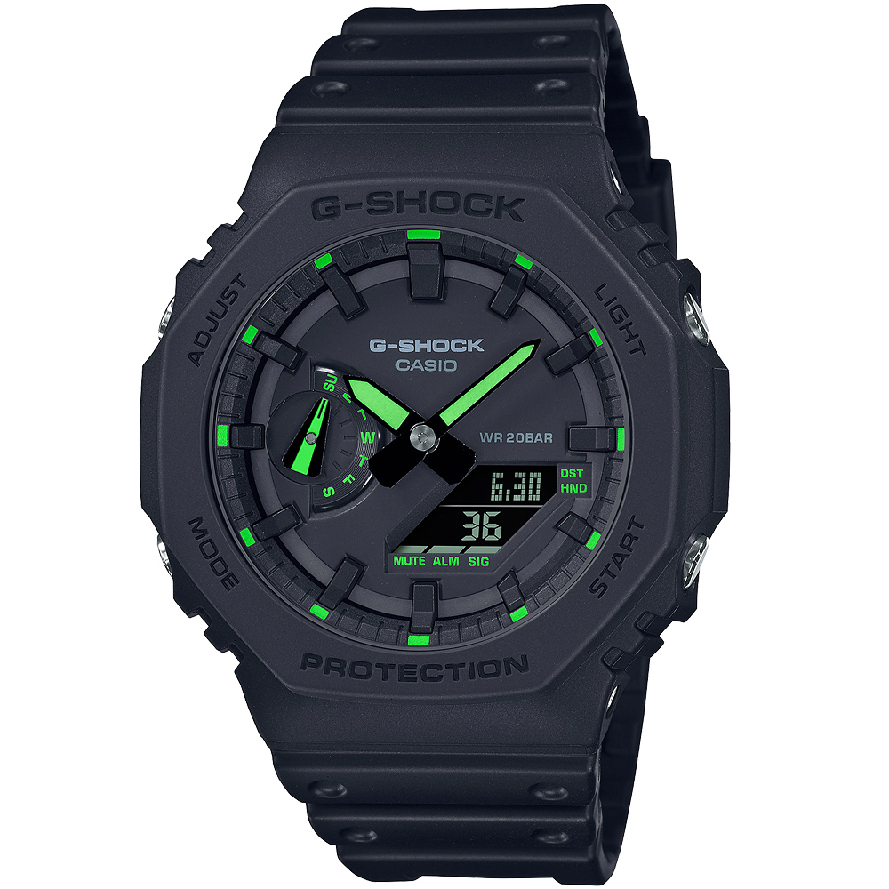 CASIO 卡西歐 G-SHOCK 霓虹綠 農家橡樹 耐衝擊