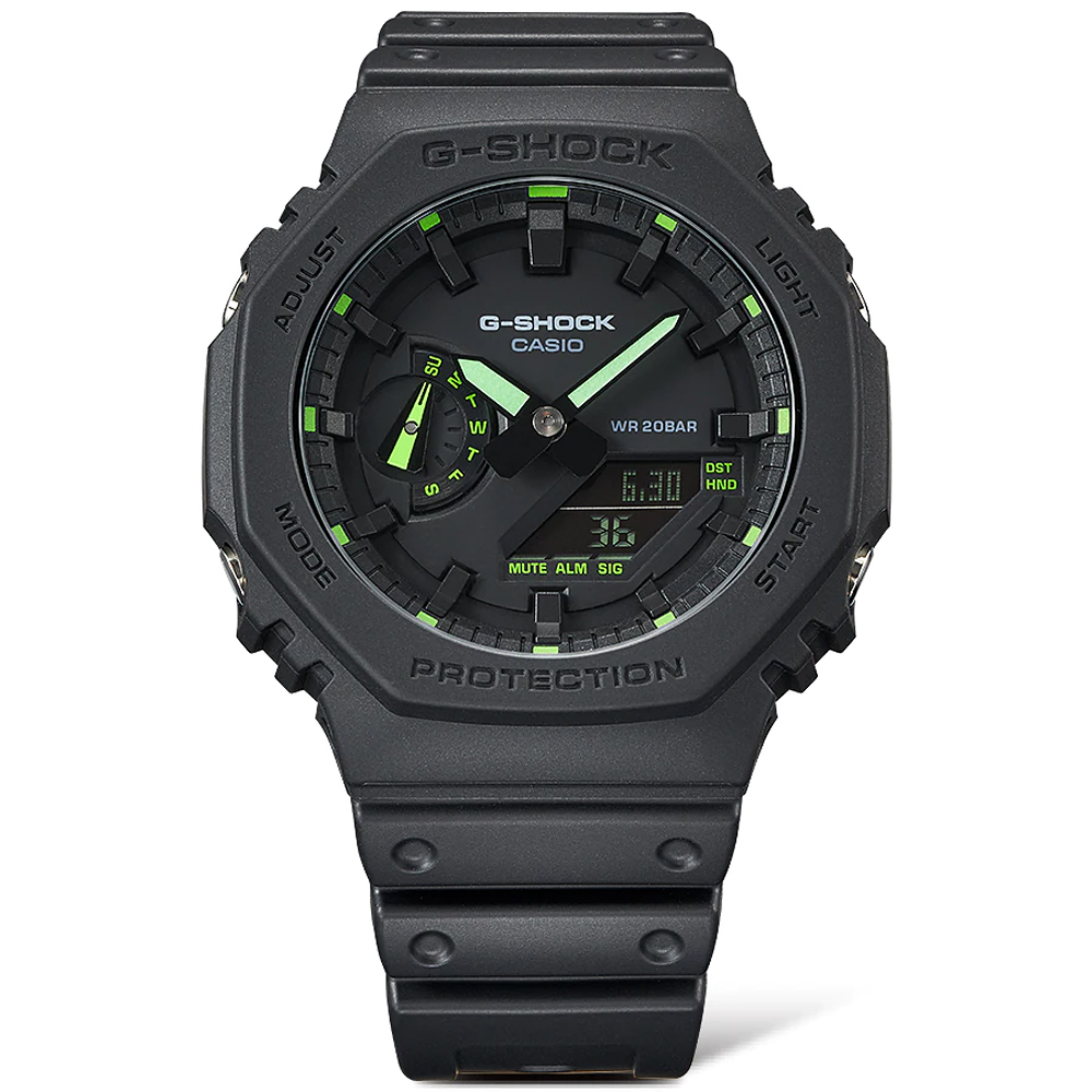 CASIO 卡西歐 G-SHOCK 霓虹綠 農家橡樹 耐衝擊