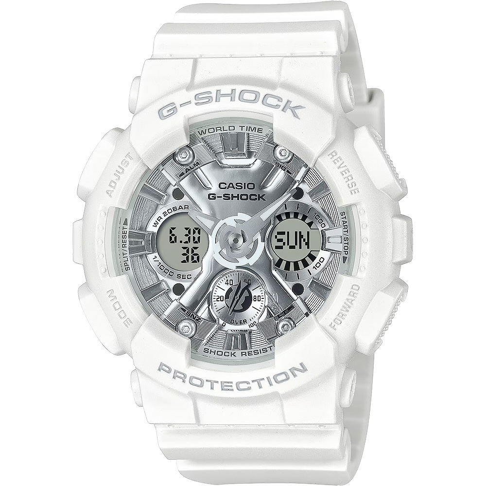 CASIO 卡西歐 G-SHOCK 蒸鍍光澤雙顯手錶(GMA