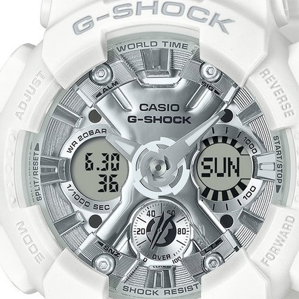 CASIO 卡西歐 G-SHOCK 蒸鍍光澤雙顯手錶(GMA