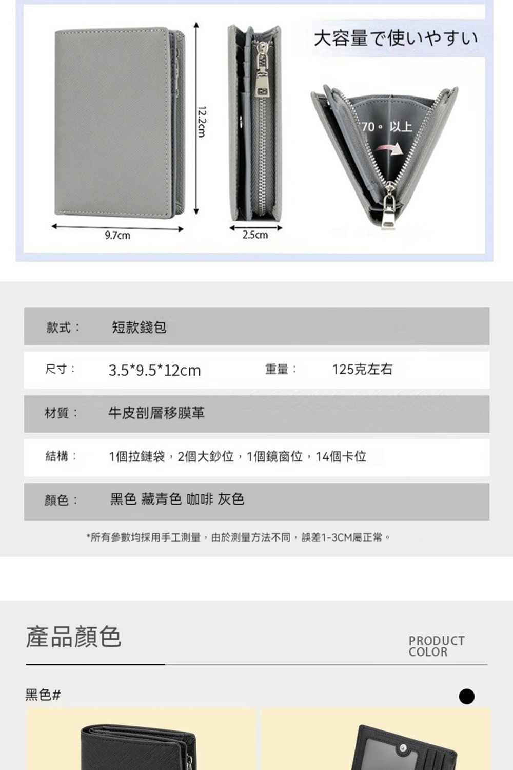 所有參數均採用手工測量,由於測量方法不同,誤差13CM屬正常。