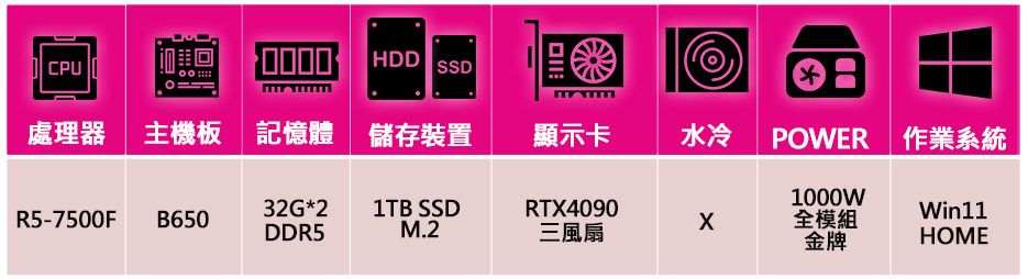 微星平台 R5六核 Geforce RTX4090 WiN1