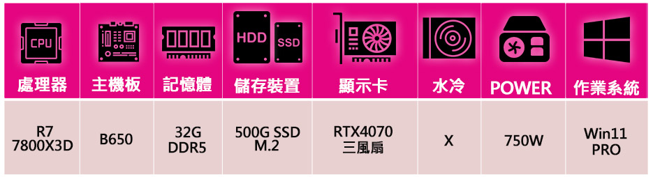 微星平台 R7八核 Geforce RTX4070 3X W