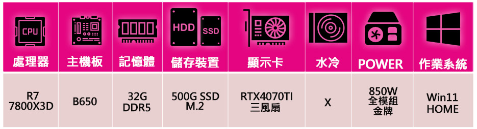 微星平台 R7八核 Geforce RTX4070TI Wi