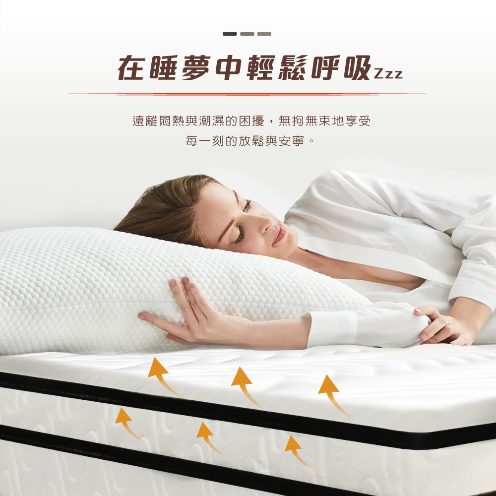 在睡夢中輕鬆呼吸zzz 遠離悶熱與潮濕的困擾,無拘無束地享受 每一刻的放鬆與安寧。 