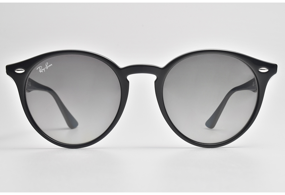 RayBan 雷朋 復古圓框款太陽眼鏡(黑 漸層灰鏡片#RB