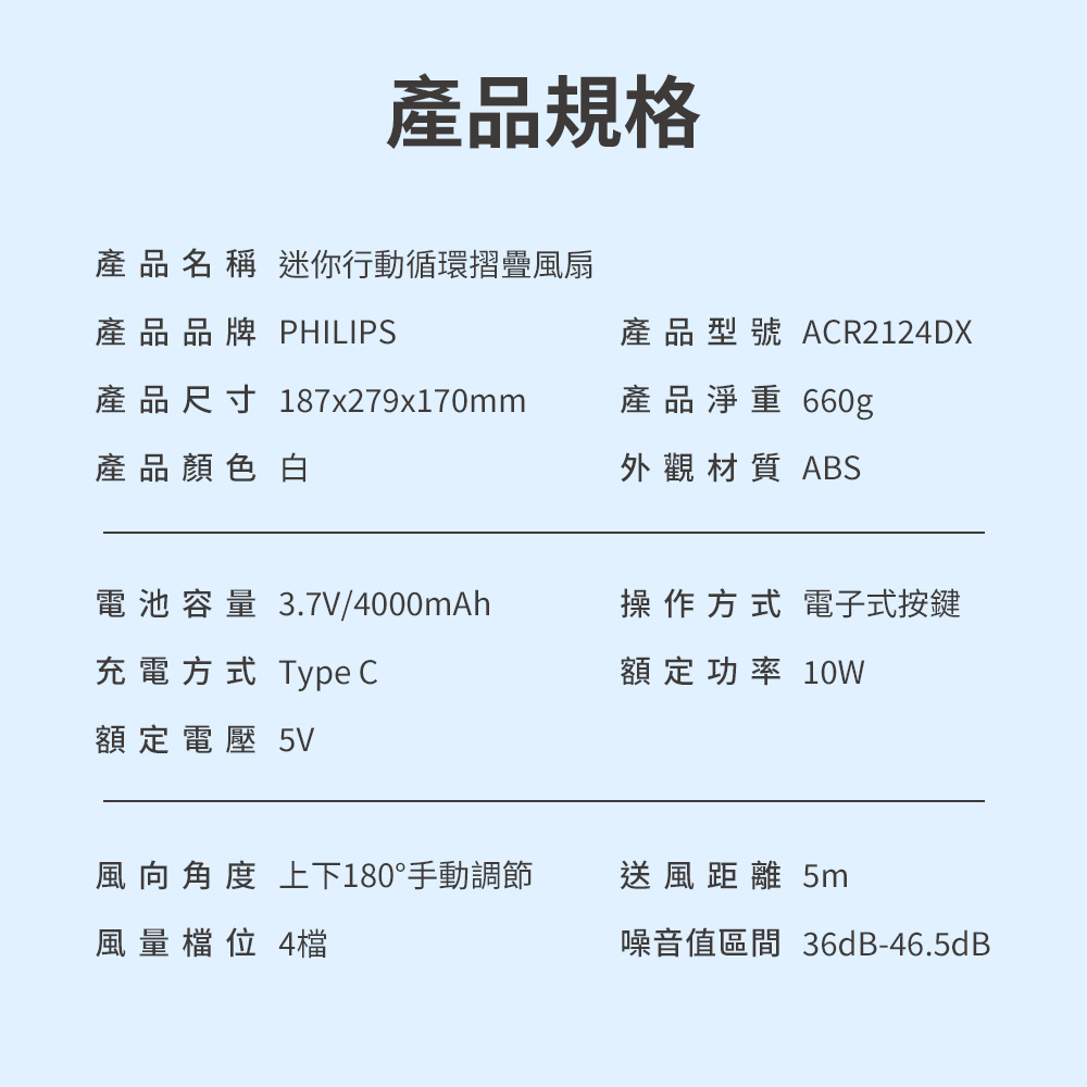 產 品 名 稱 迷你行動循環摺疊風扇