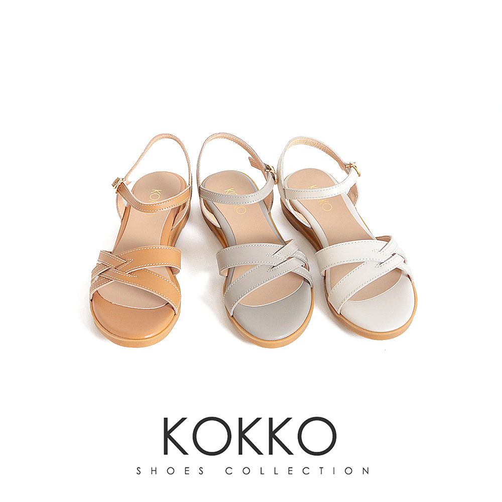 KOKKO 集團 不對稱編織紓壓軟墊涼鞋(白色)好評推薦