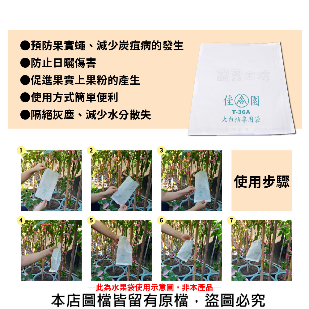 一此為水果袋使用示意圖,非本產品一