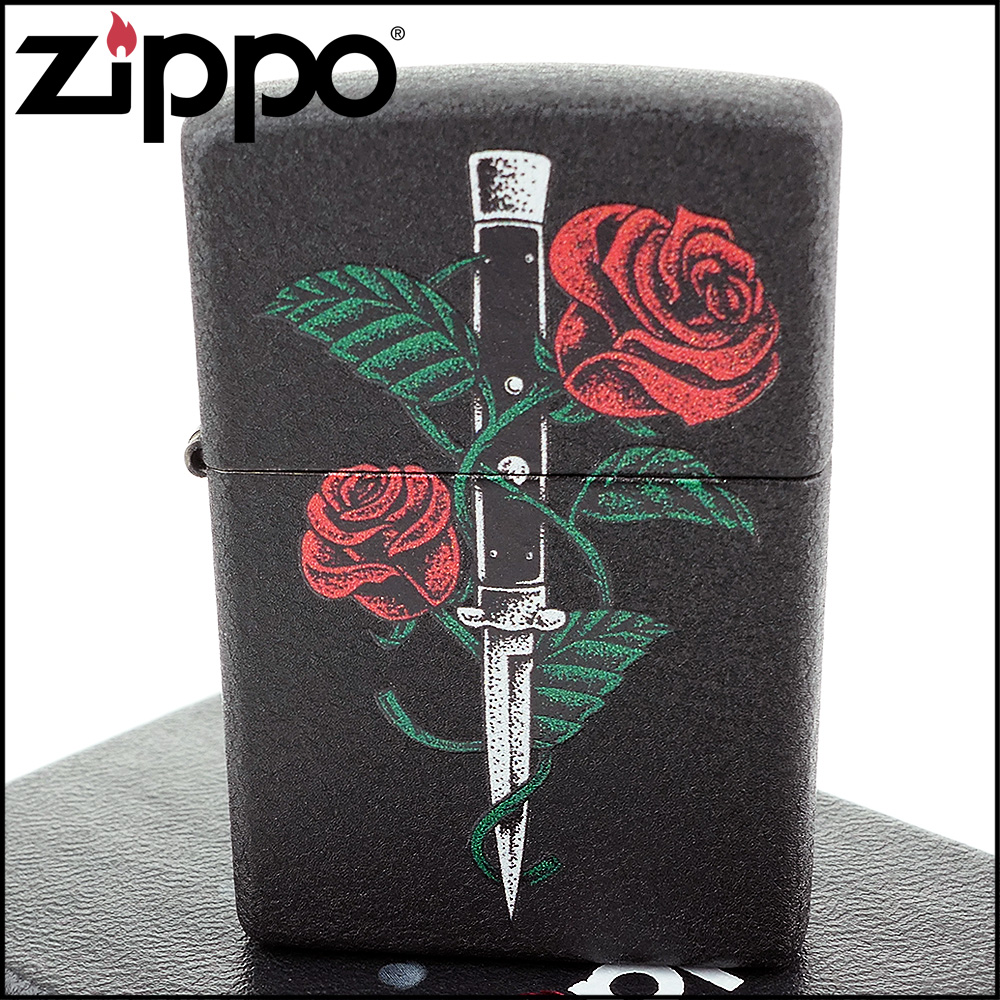 Zippo 美系~Rose Dagger Tattoo-玫瑰