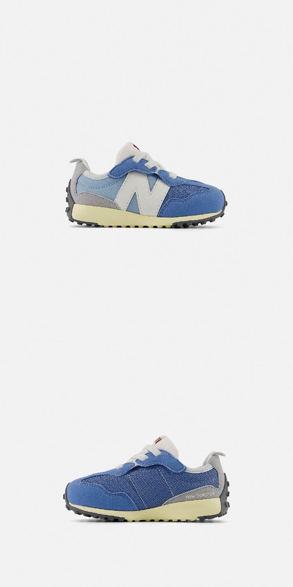NEW BALANCE 童鞋 327 寬楦 藍 白 小童 學