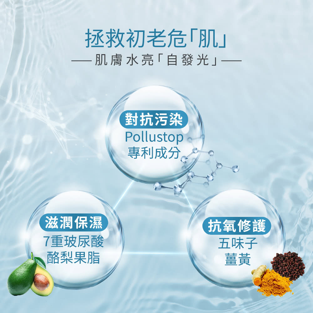 肌膚水亮自發光