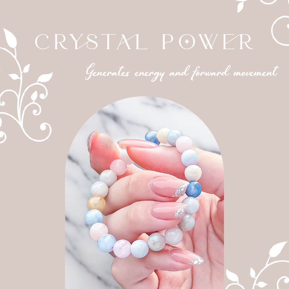 Crystal Power 彩虹摩根石能量水晶手鍊 人緣爆棚