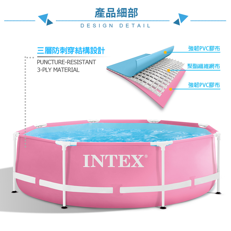 INTEX 簡易裝圓形框架游泳池直徑244x高76cm-28