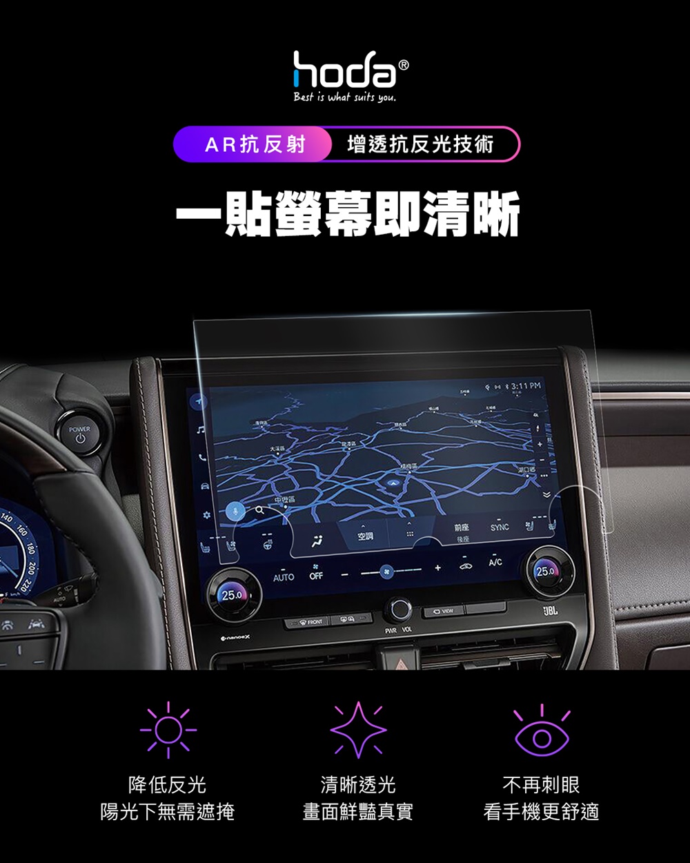 hoda Toyota Alphard 前中控螢幕 AR抗反