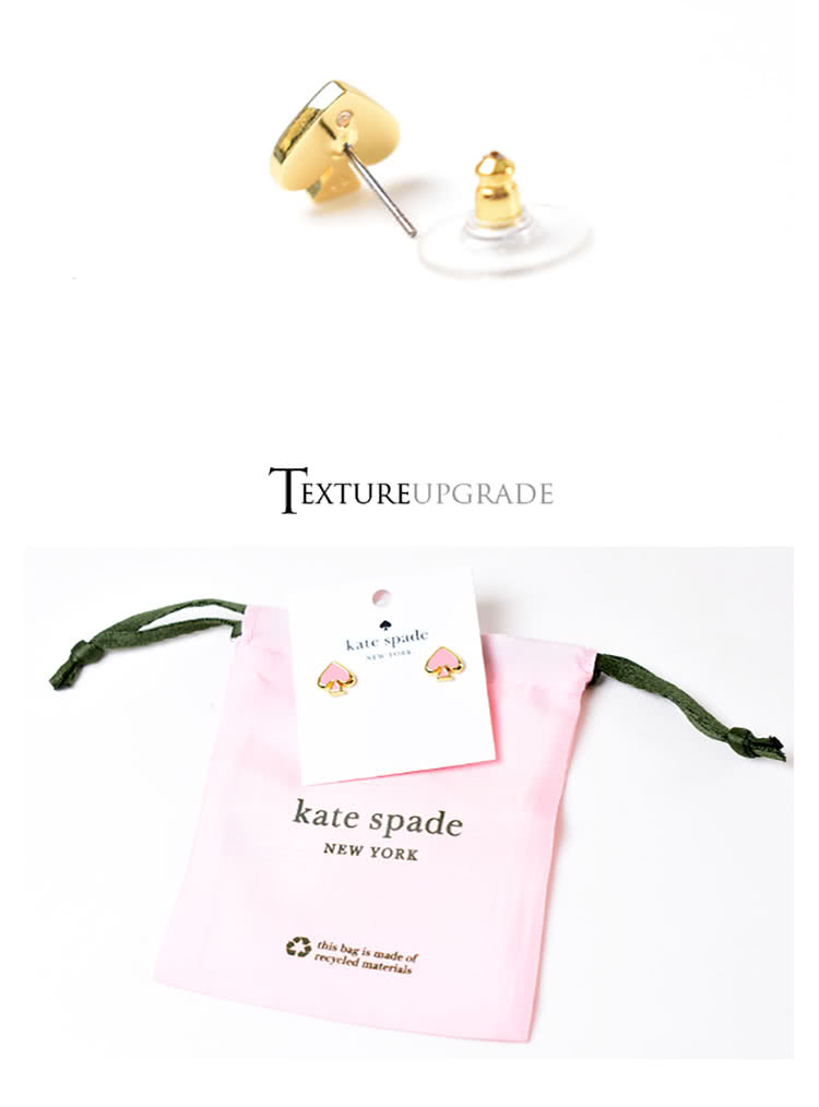 KATE SPADE 琺瑯桃心針式耳環-櫻花粉好評推薦