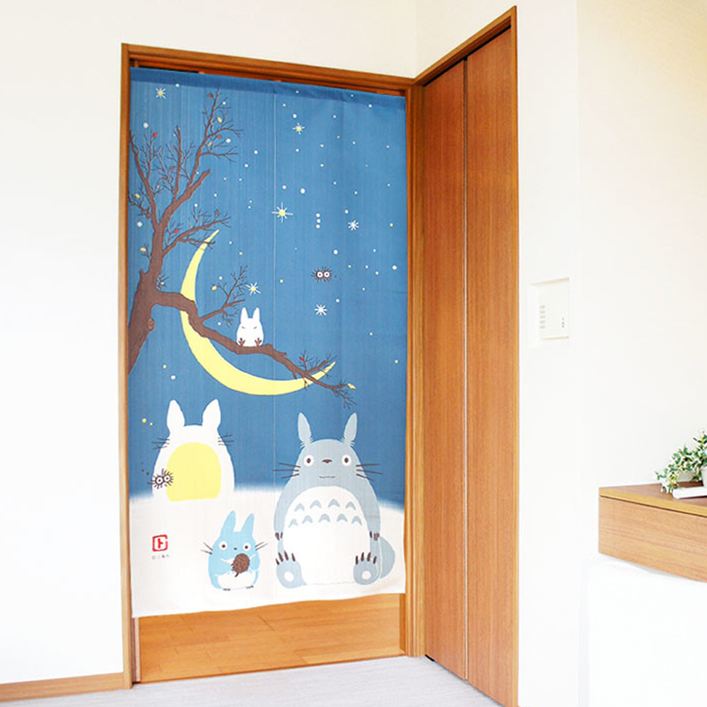 吉卜力 日本製 TOTORO 龍貓棉麻長門簾(月夜、櫻舞)好