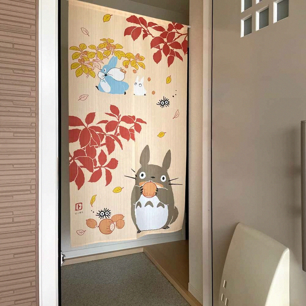 吉卜力 日本製 TOTORO 龍貓棉麻長門簾(月夜、櫻舞)好