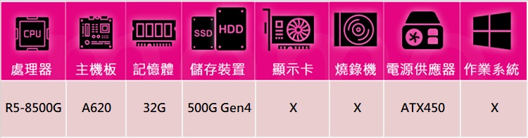 技嘉平台 R5六核{冰風暴GN03B}文書機(R5-8500