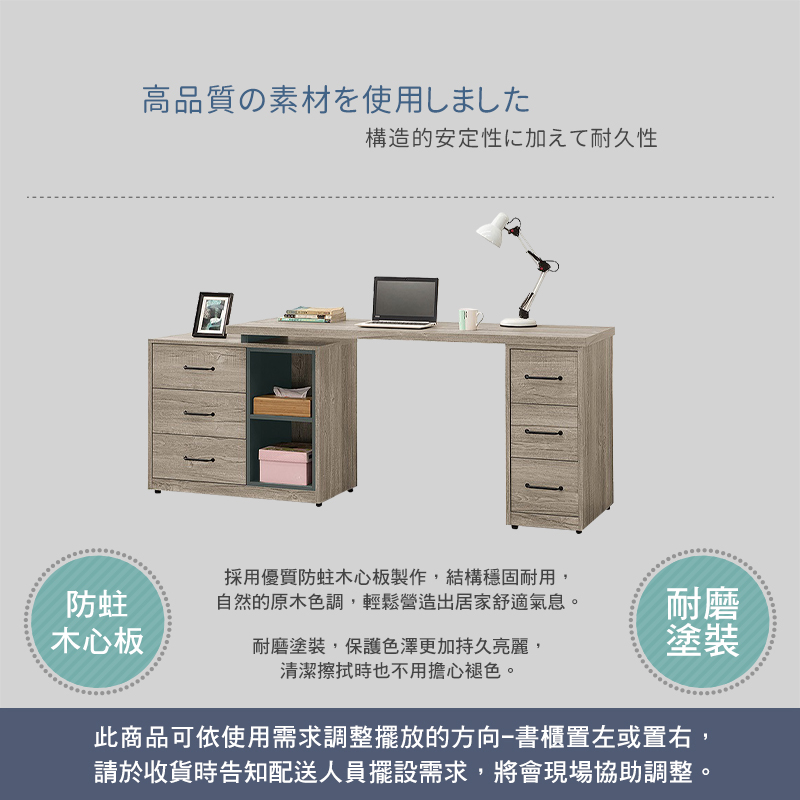 BODEN 凱德5尺工業風多功能L型伸縮書桌/工作桌/辦公桌