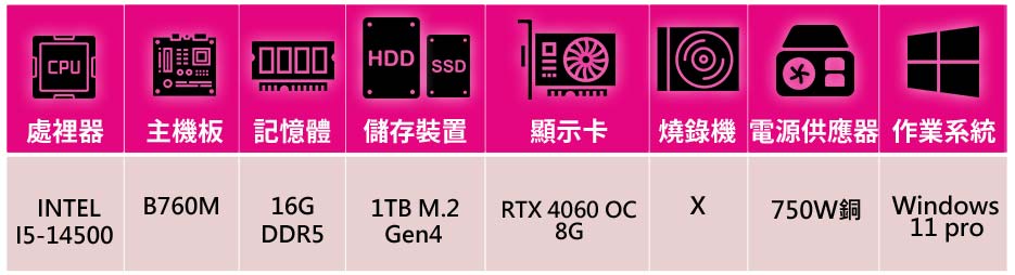 微星平台 i5十四核 RTX4060 WIN11Pro{維達