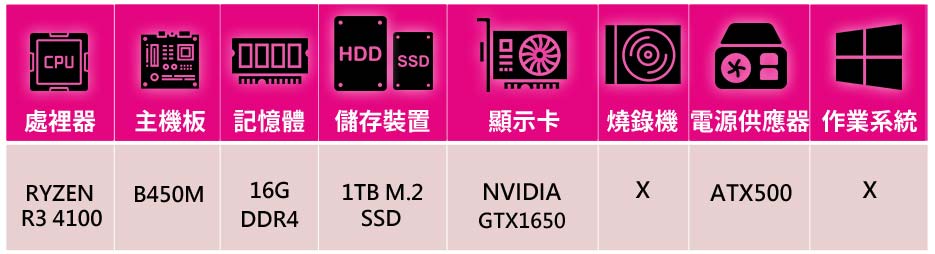 微星平台 R3四核GeForce GTX1650{曼尼}電競