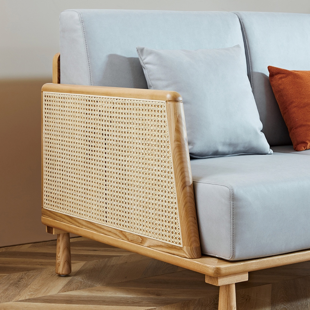 橙家居·家具 /預購/侘寂系列實木軟包沙發 SSX-W660