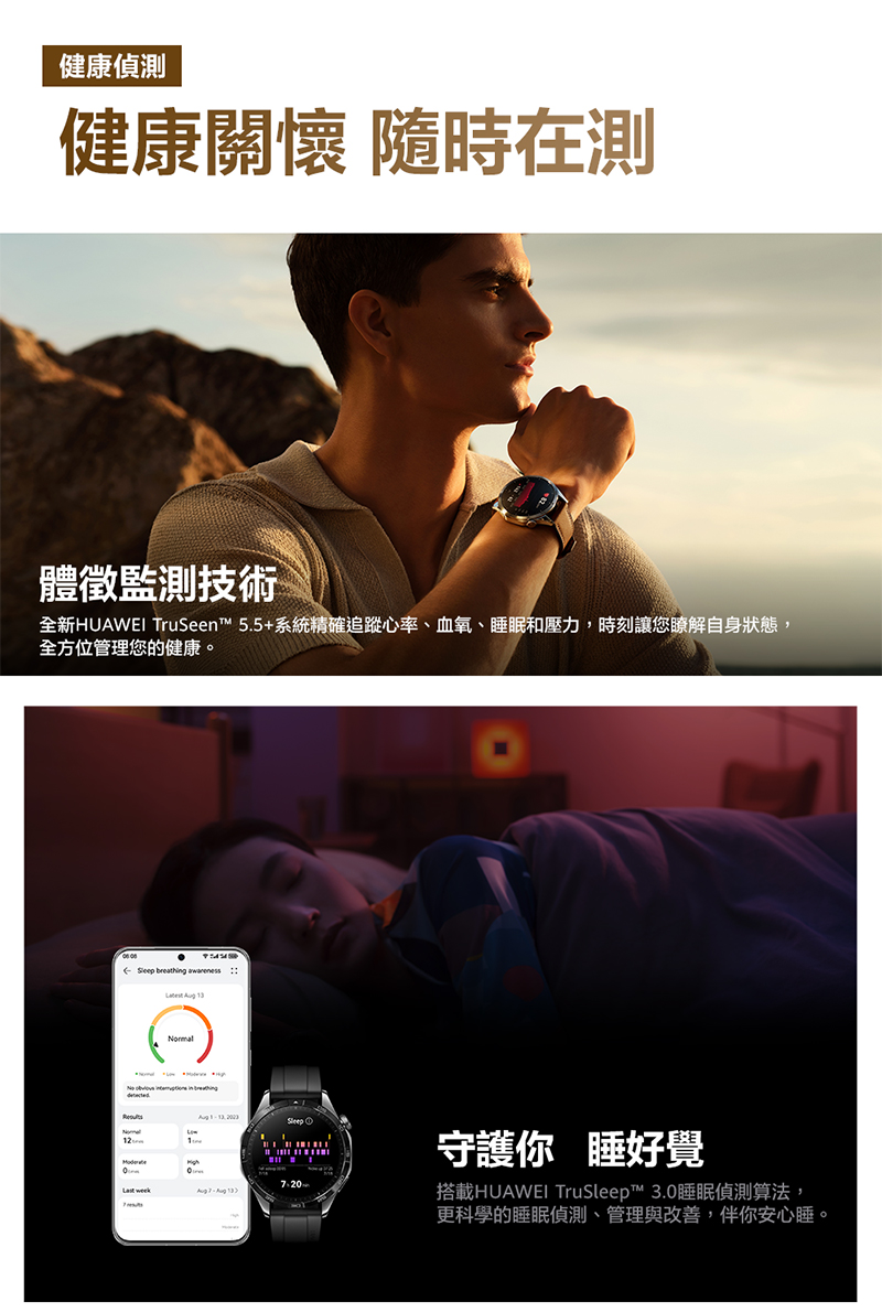 å¨æ°HUAWEI TruSeen 5.5ç³»çµ±ç²¾ç¢ºè¿½è¹¤å¿çãè¡æ°§ãç¡ç åå£å,æå»è®æ¨ç­è§£èªèº«çæ,