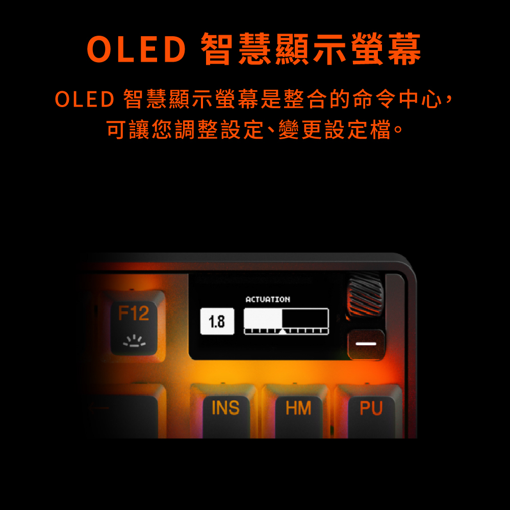 OLED 智慧顯示螢幕 OLED 智慧顯示螢幕是整合的命令中心, 可讓您調整設定、變更設定檔。 