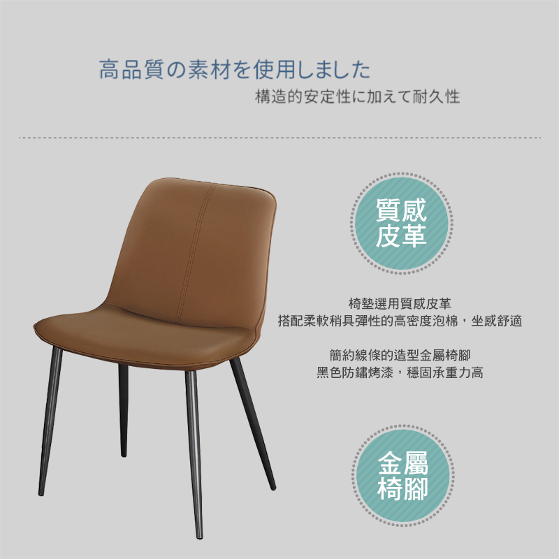 BODEN 丹迪爾皮革餐椅/單椅/休閒椅/洽談椅/商業椅(兩