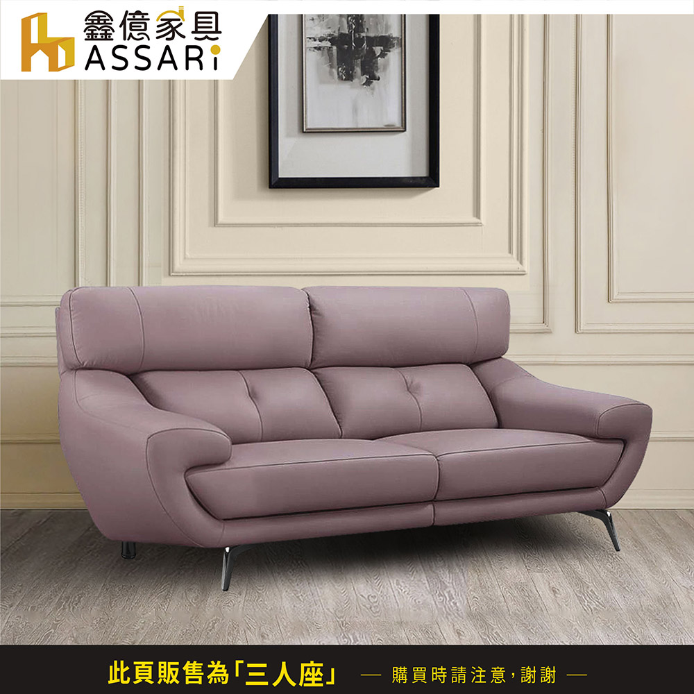 ASSARI 帝蘭朵經典三人座半牛皮沙發 推薦