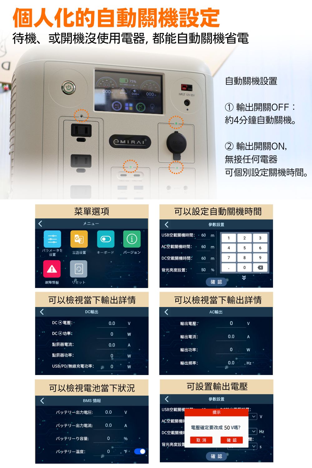 待機、或開機沒使用電器,都能自動關機省電