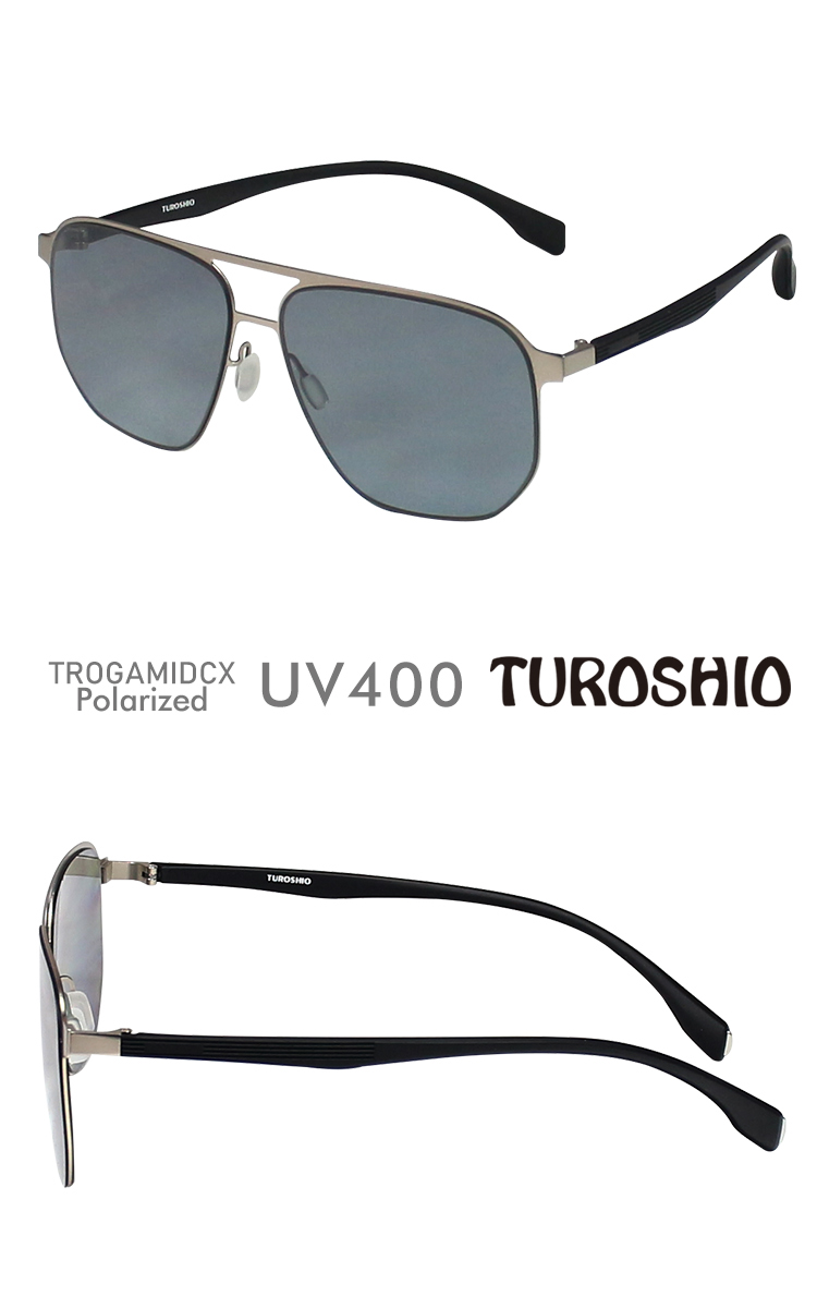 Turoshio 太空尼龍偏光太陽眼鏡 金屬雙槓飛官款 嵌入