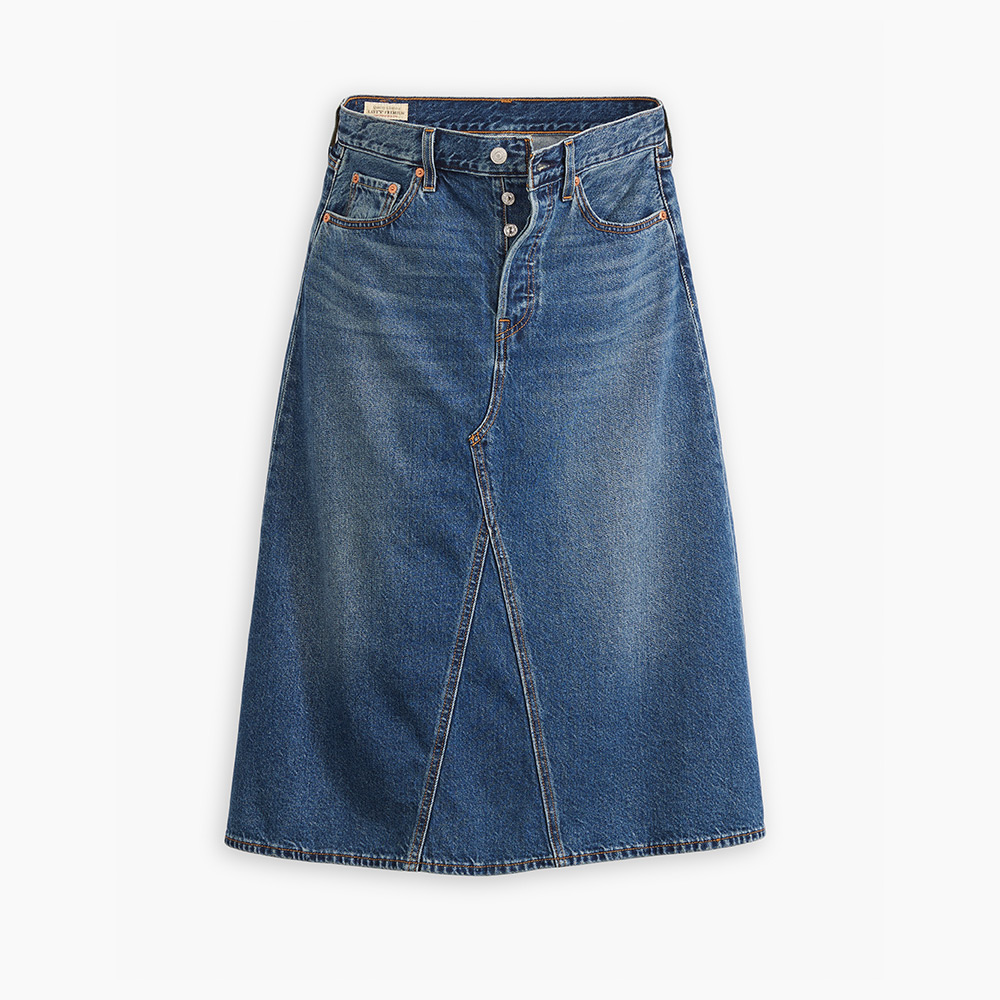 LEVIS 官方旗艦 女款 丹寧牛仔拼接長裙 人氣新品 A9