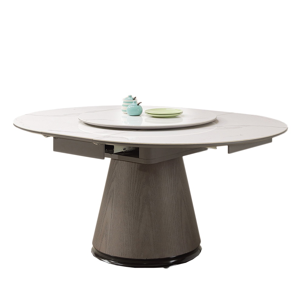obis 維克斯5.2尺岩板伸縮圓餐桌（轉盤75cm）好評推