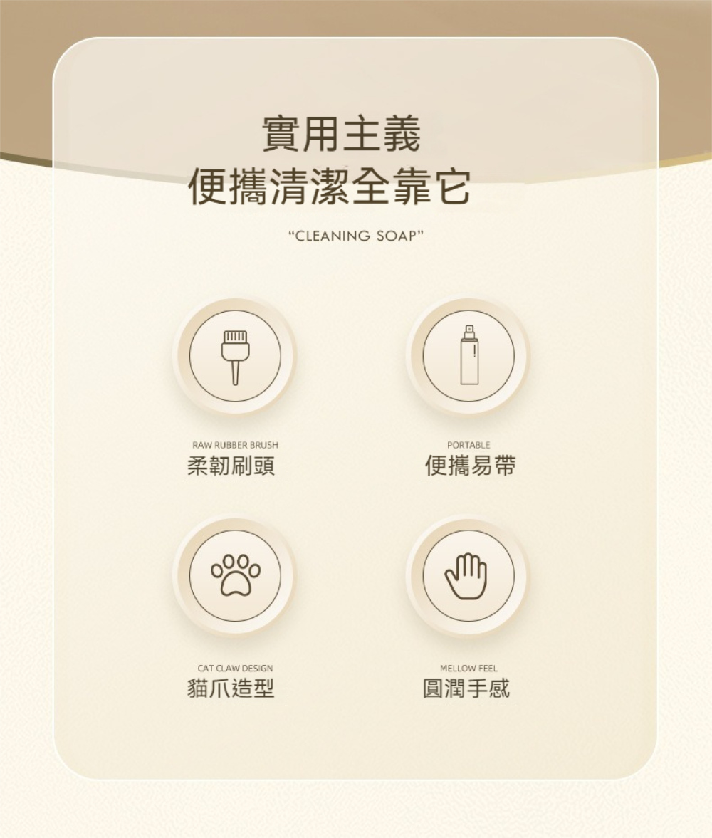 茉家 貓咪肉球自帶刷頭皂體便攜旋轉式去汙刷(2入)好評推薦
