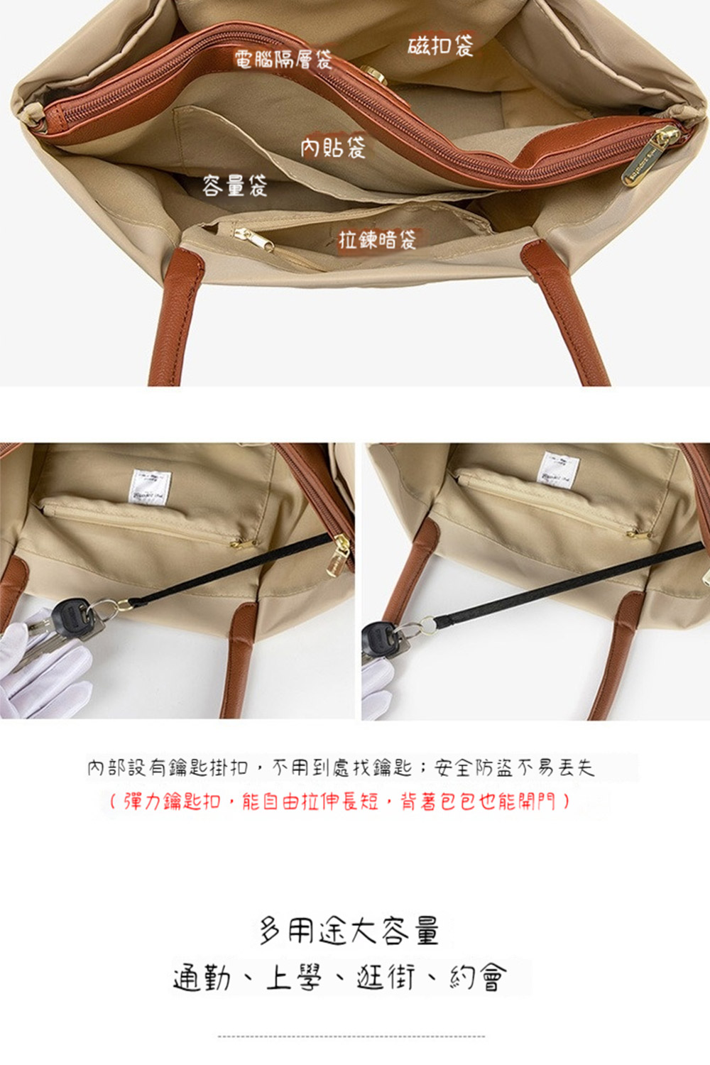 內部設有鑰匙掛扣,不用到處找鑰匙安全防盜不易丢失