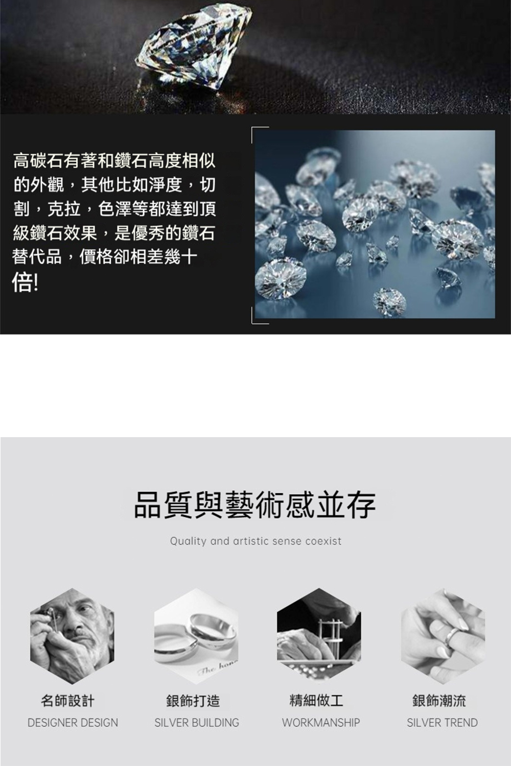 高碳石有著和鑽石高度相似