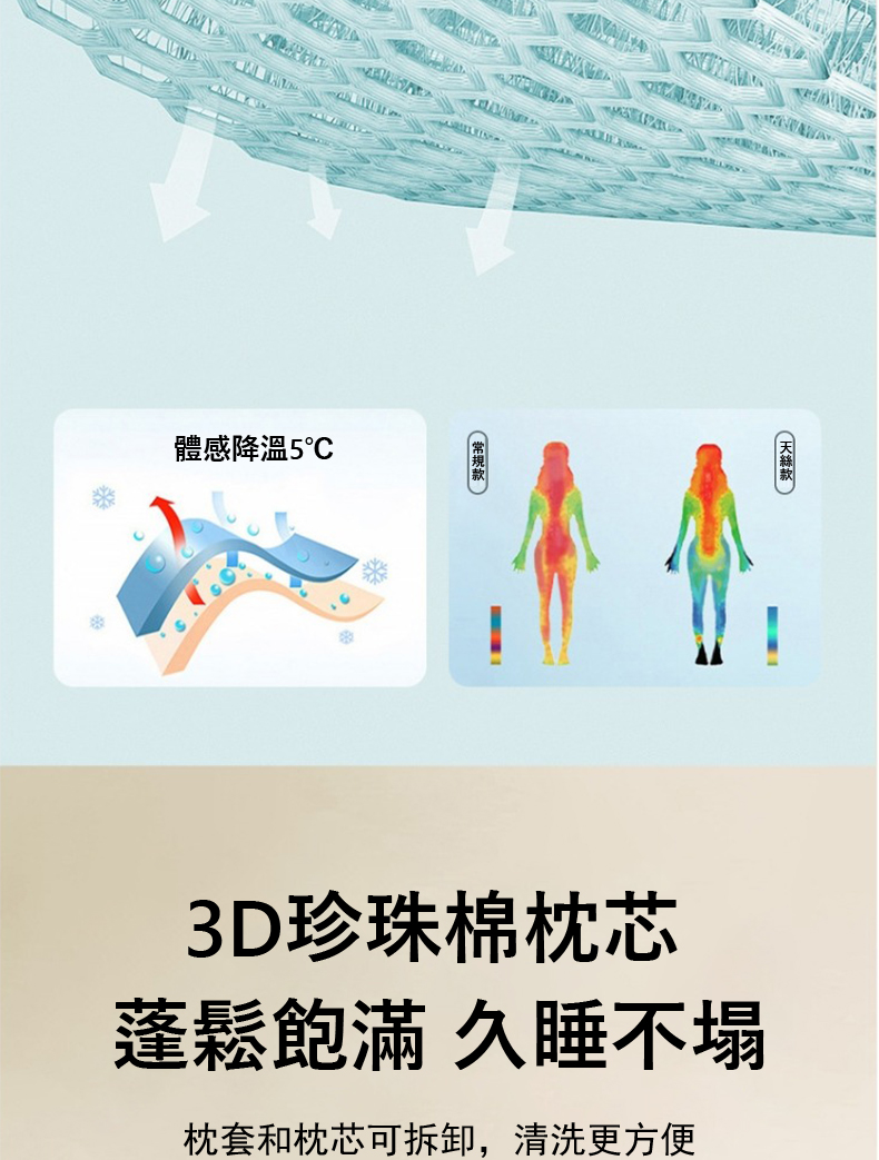 枕套和枕芯可拆卸,清洗更方便