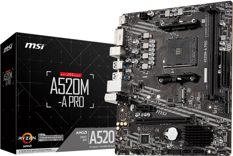 MSI 微星 A520M-A PRO+R3-3200G+D4