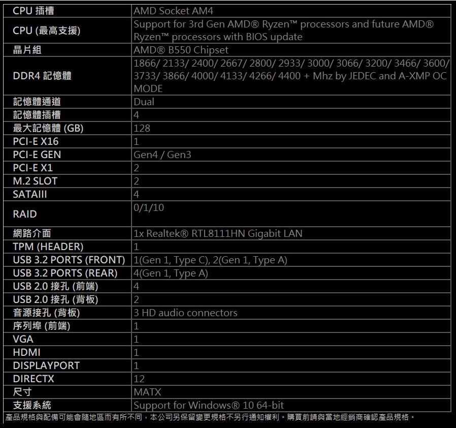 MSI 微星 B550M PRO VDH WIFI+R3-3