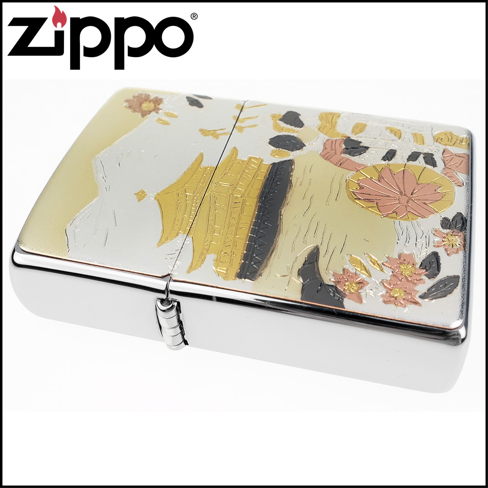 Zippo 日系~傳統藝術- 金閣寺圖案電鑄板貼片加工打火機