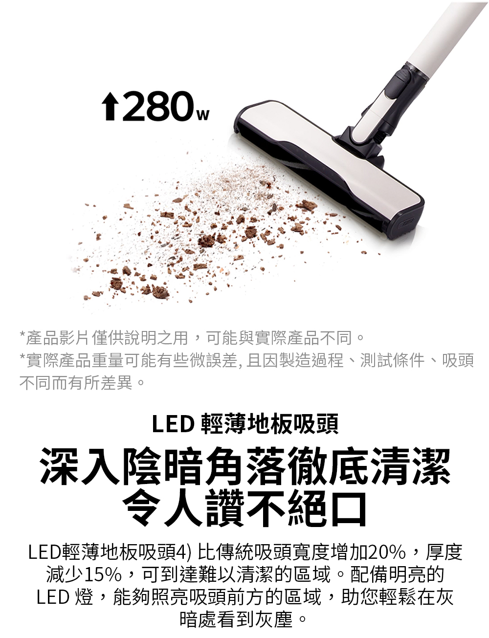 實際產品重量可能有些微誤差,且因製造過程、測試條件、吸頭