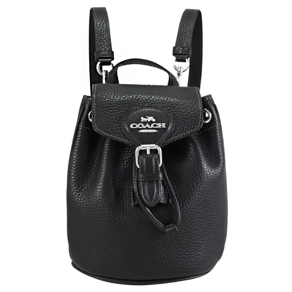 COACH Amelia 簡約LOGO翻蓋束口迷你三用手提斜